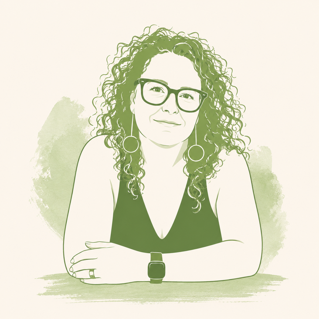 Illustrated portrait of Kristie, founder of The Sidekick Effect